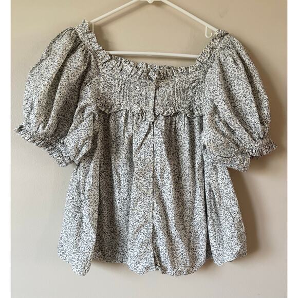 DOEN Farley Top in Cream Cottage Floral Print S - Picture 4 of 10